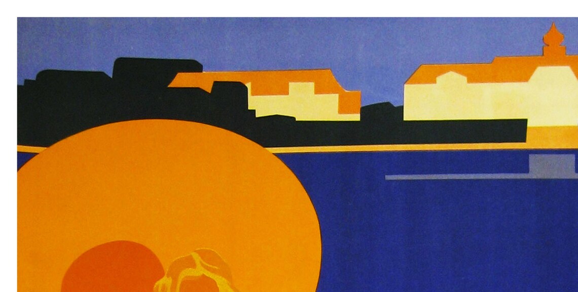 Hotel Mosslacher Velden Worthersee Austria Vintage Canoe Poster - Image 2