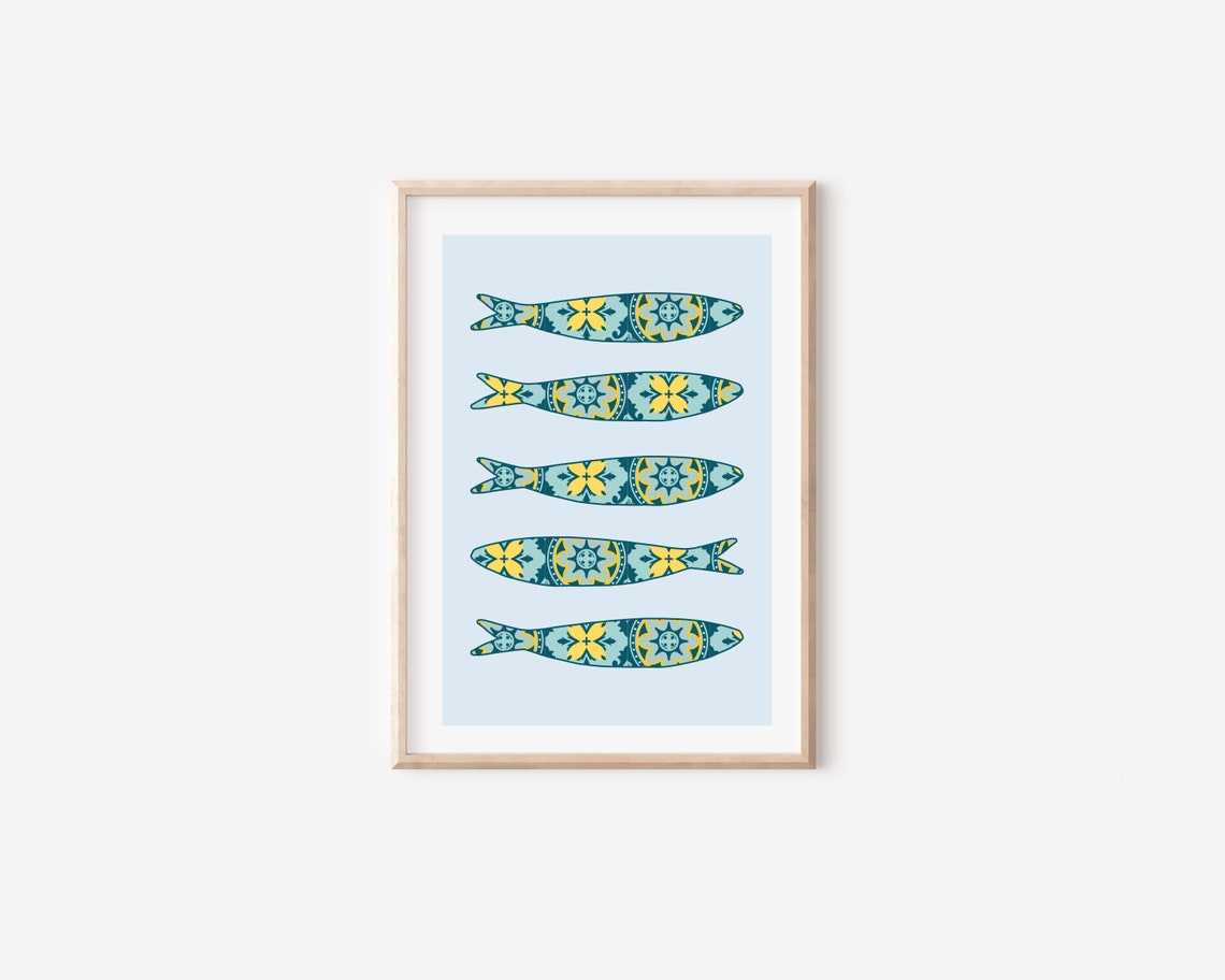 Portuguese Sardine Tile Print, Modern Kitchen Decor - Image 5