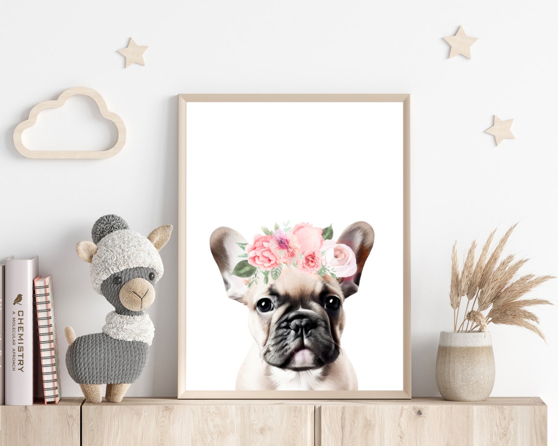 Bulldog Print Bull Dog Print French Bulldog Wall Art Dog Lover Gift Dog Wall Art Watercolor Dog Print Nursery Dog Wall Art - Image 3