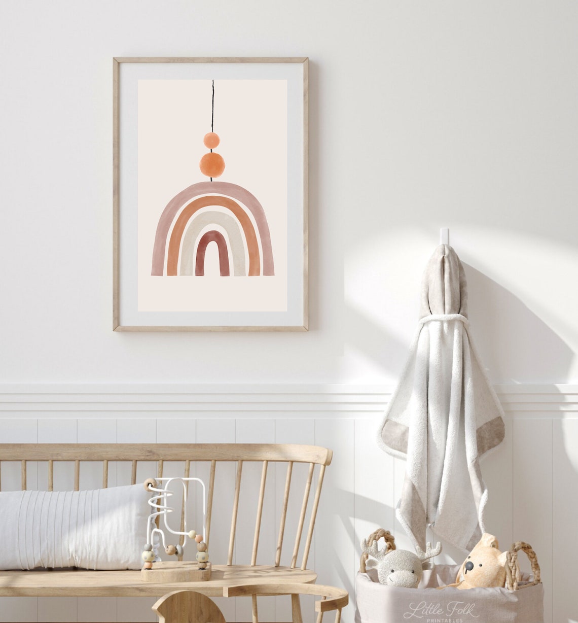 Boho Minimalist Terracotta Rainbow Nursery Poster Print - Image 4