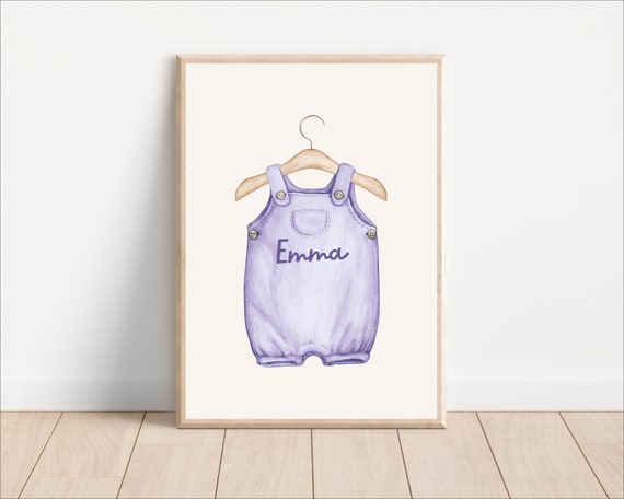Lavender Custom Baby Girl Name Sign, Boho Nursery Poster
