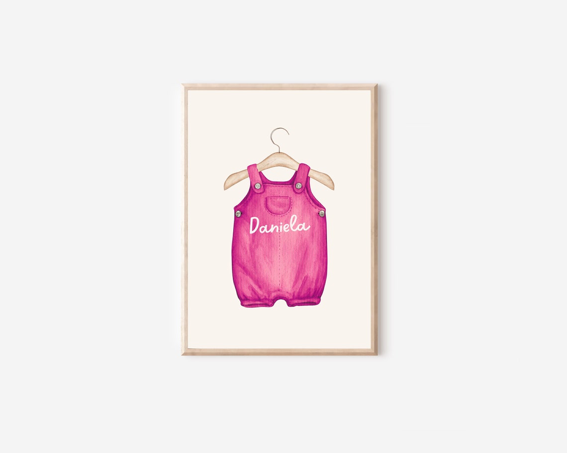 Personalized Baby Girl Name Art Print, Pink Nursery Decor - Image 4