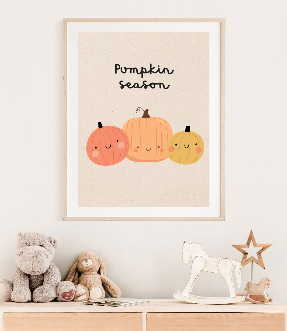Cute Pumpkin Nursery Art Print, Fall Kids Decor - Image 2