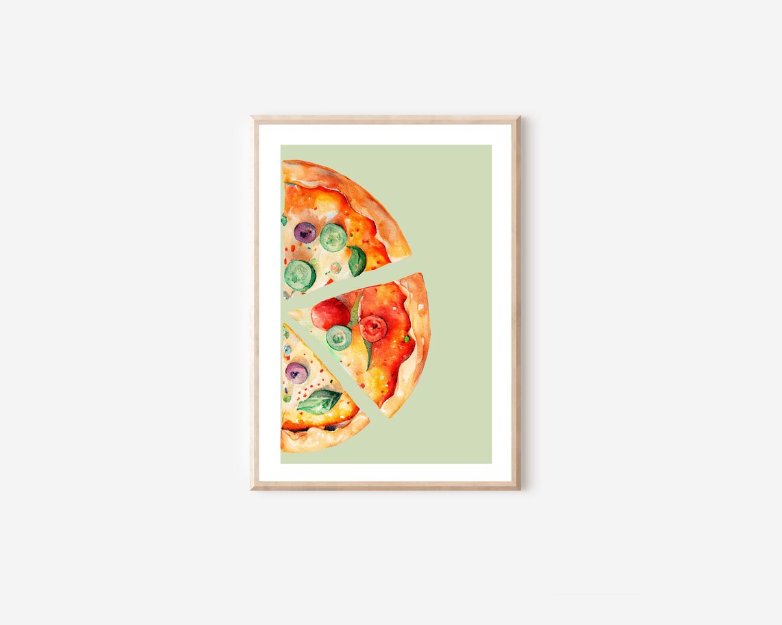 Italian Pizza Slice Watercolor Art Print - Image 4