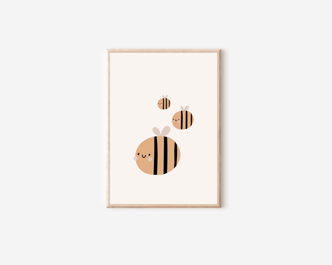 Boho Bee Nursery Wall Art Print, Honey Bee Poster - Image 4