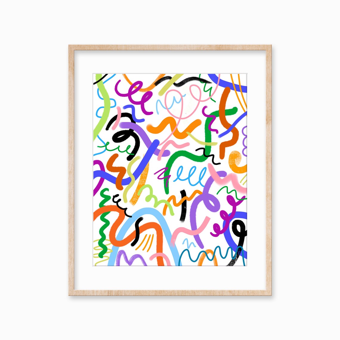 Maximalist Modern Abstract Art Print, Colorful