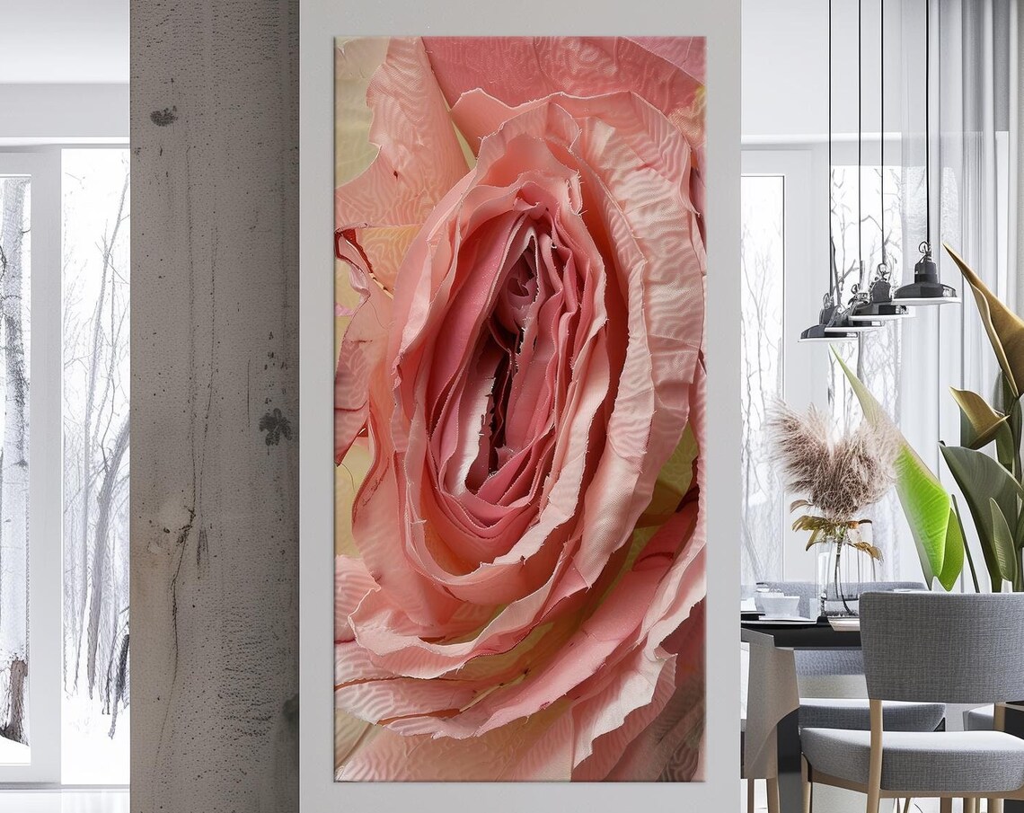 Pink Rose Bloom Macro Soft Romantic Floral Elegant Wall Art Poster