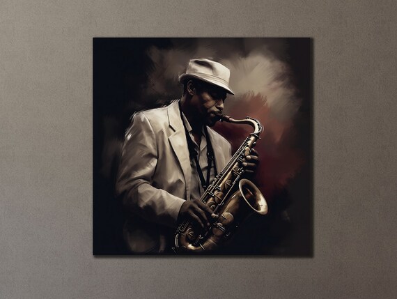 Saxophone Music Wall Art, Jazz Instrument Poster