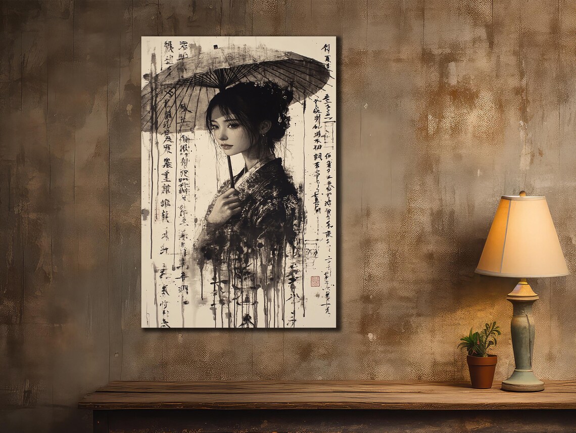 Geisha Japanese Woman, Traditional Wall Art Print