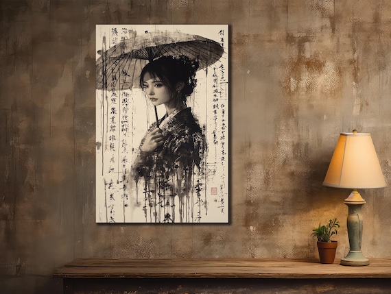 Geisha Japanese Woman, Traditional Wall Art Print