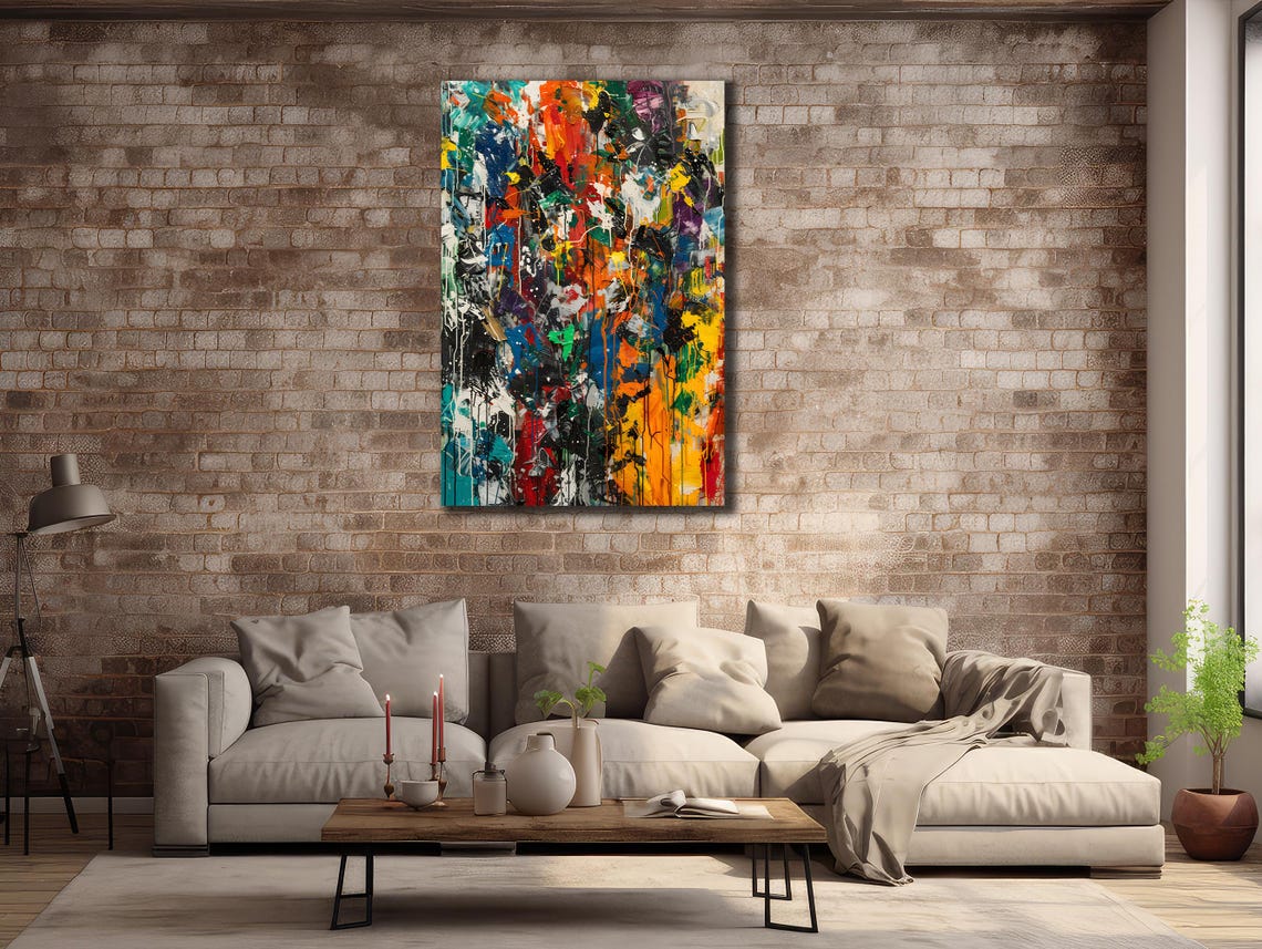 Vibrant Abstract Color Splatter Painting Bold Multicolor Modern Poster - Image 2