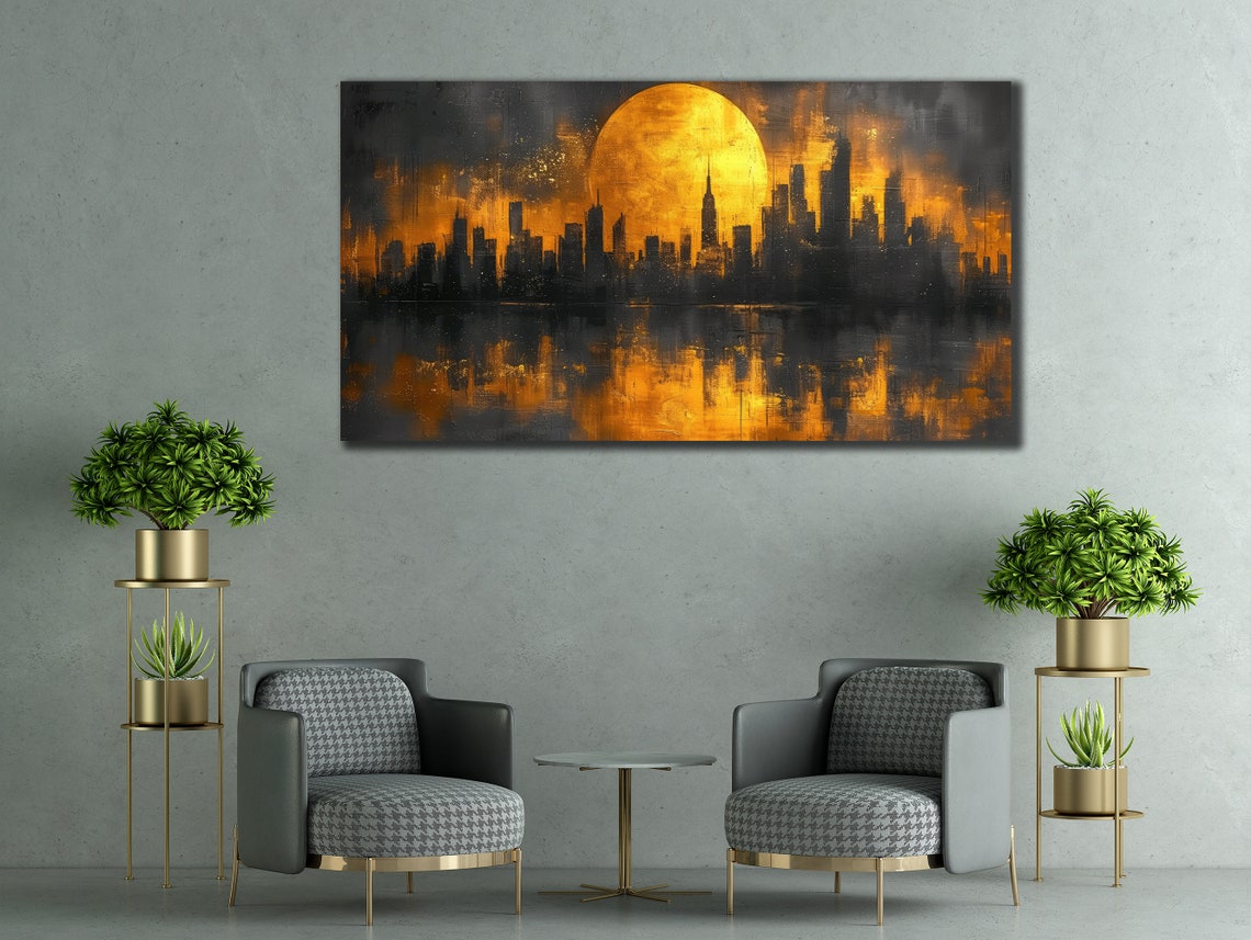 Abstract City Art 3d Nyc Wall Art Modern Home Wall Decor Cityscape Painting Oil Painting New York City Decor Housewarming Gifts - Image 2