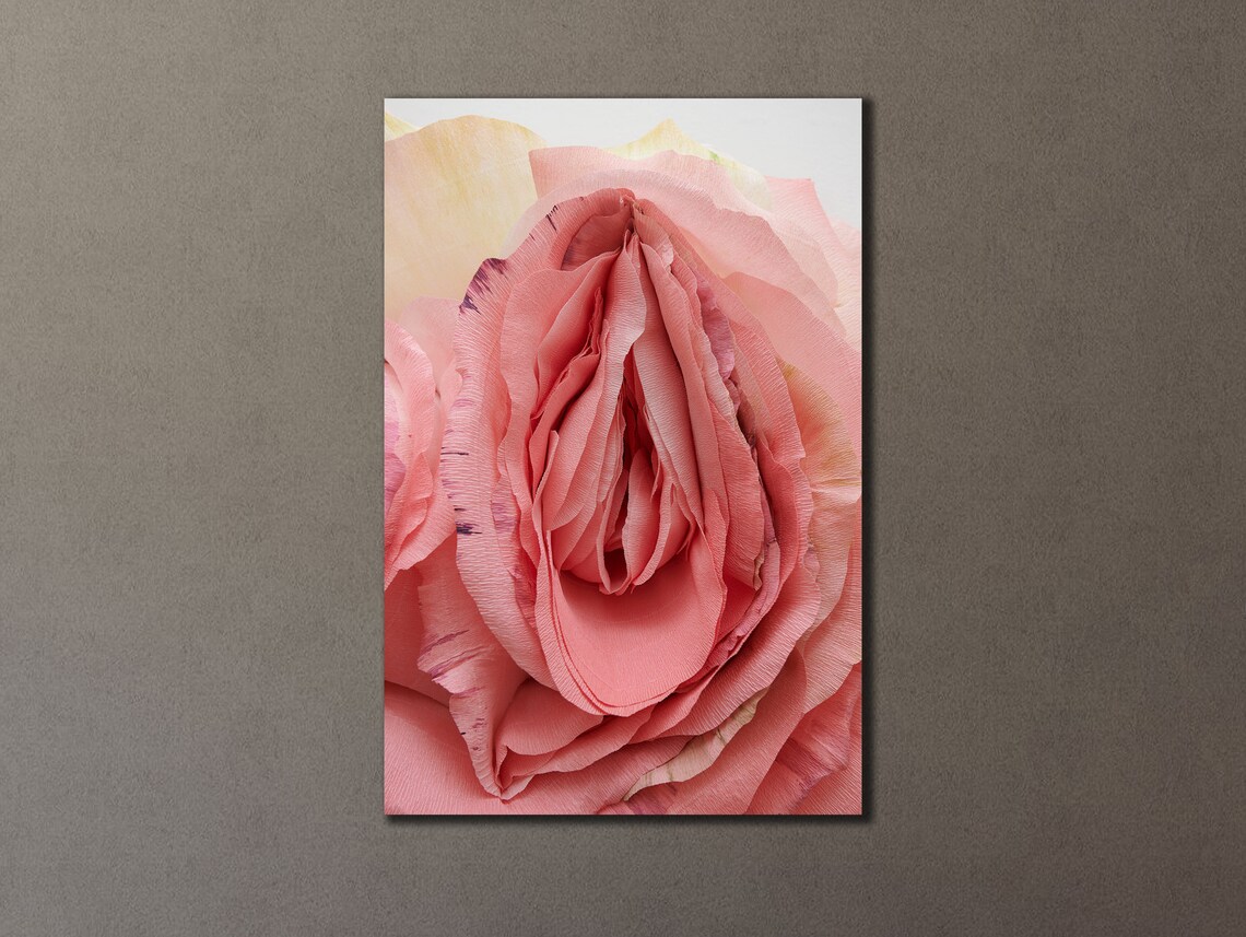 Pink Rose Vagina Figure Erotic Bedroom Art Print - Image 3
