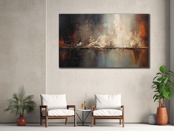 Abstract Wall Art Black And Beige Wall Decor Restaurant Decor Art Modern Printing On Painting Neutral Poster