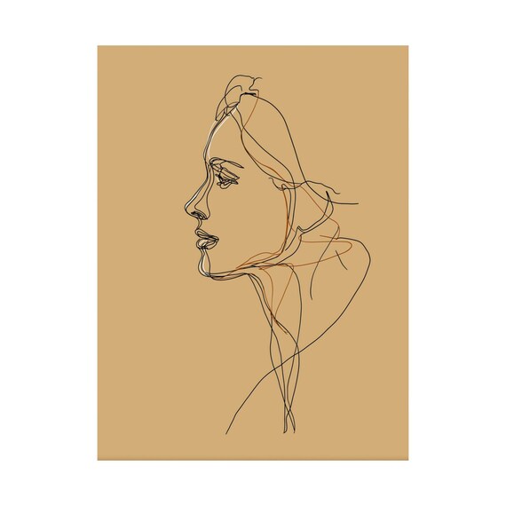 One Line Woman Face, Minimalist Female Profile Art Print