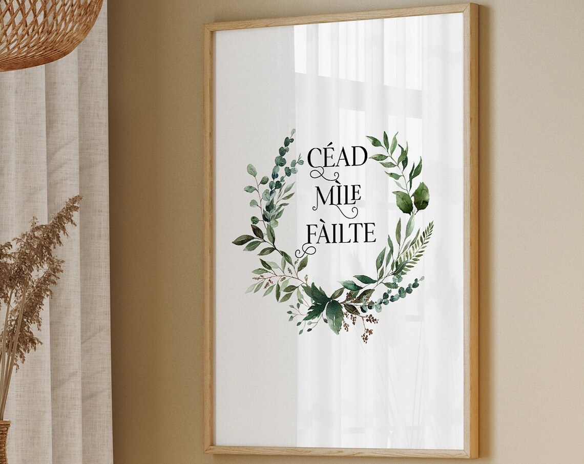 Céad Míle Fáilte Irish Poster, Gaelic Wall Art - Image 2