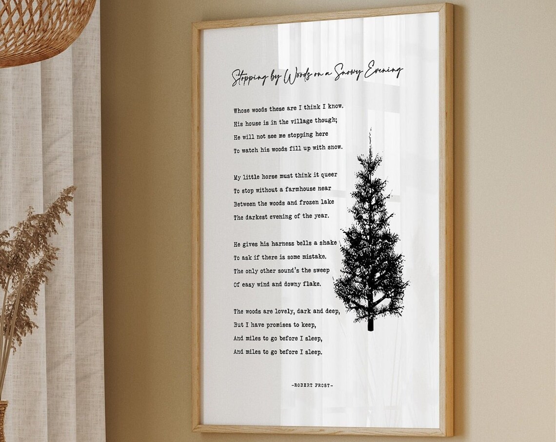 Stopping By Woods On A Snowy Evening, Winter Poster