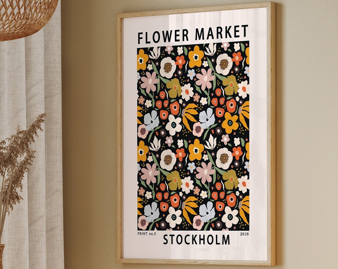 Stockholm Flower Market Travel Poster Art Print