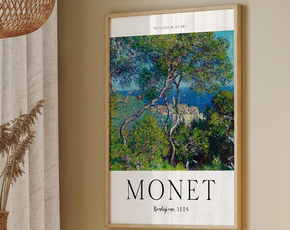 Monet Poster Monet Print Claude Monet Gifts Bordighera 1884 Monet Exhibition Poster Impressionist Art