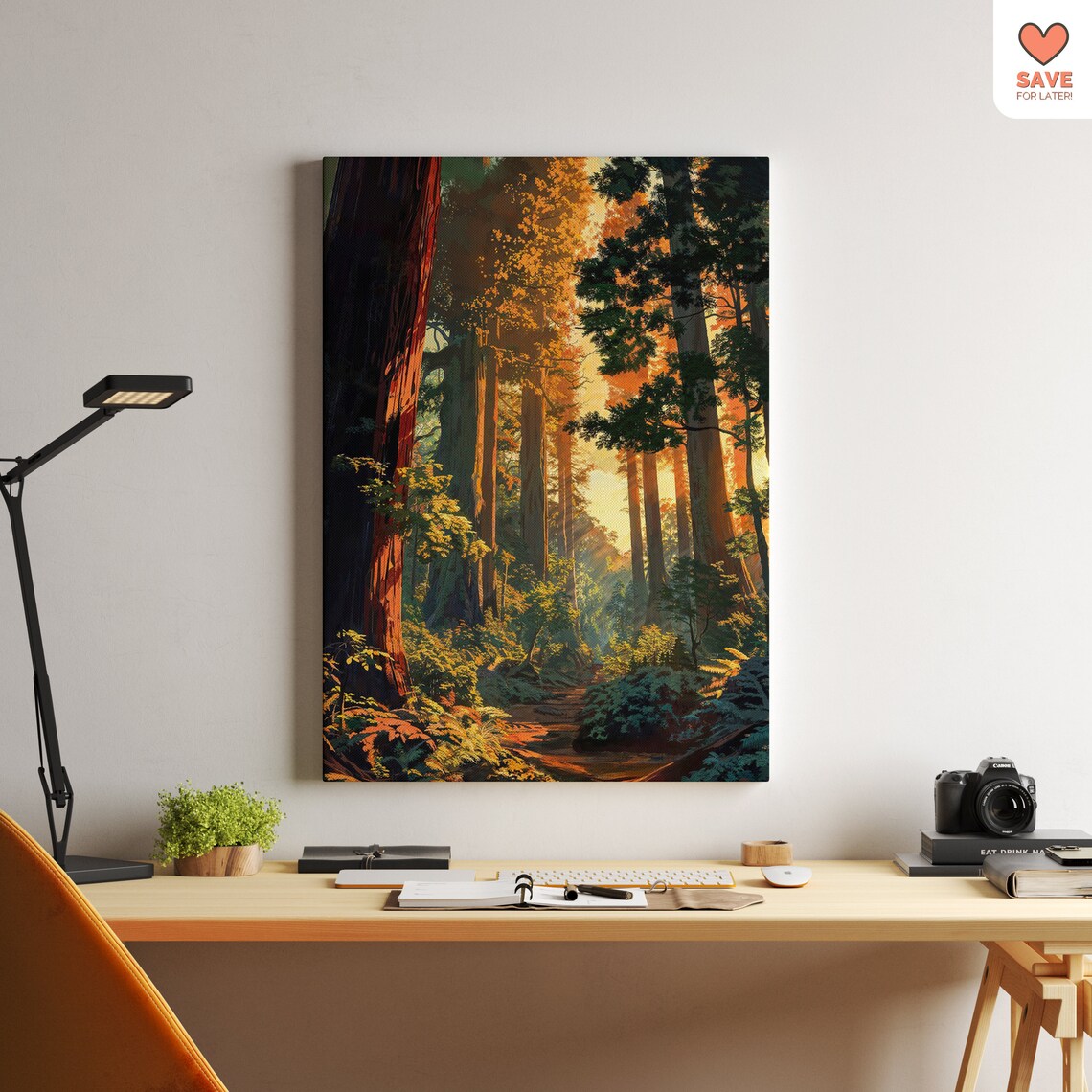 Redwood Forest Sunrise Art Print, Nature Landscape - Image 2