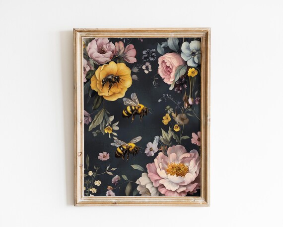 Bumble Bee William Morris Moody Art Print