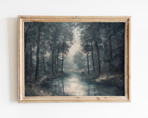 Antique Moody Charcoal Tree Vintage Poster