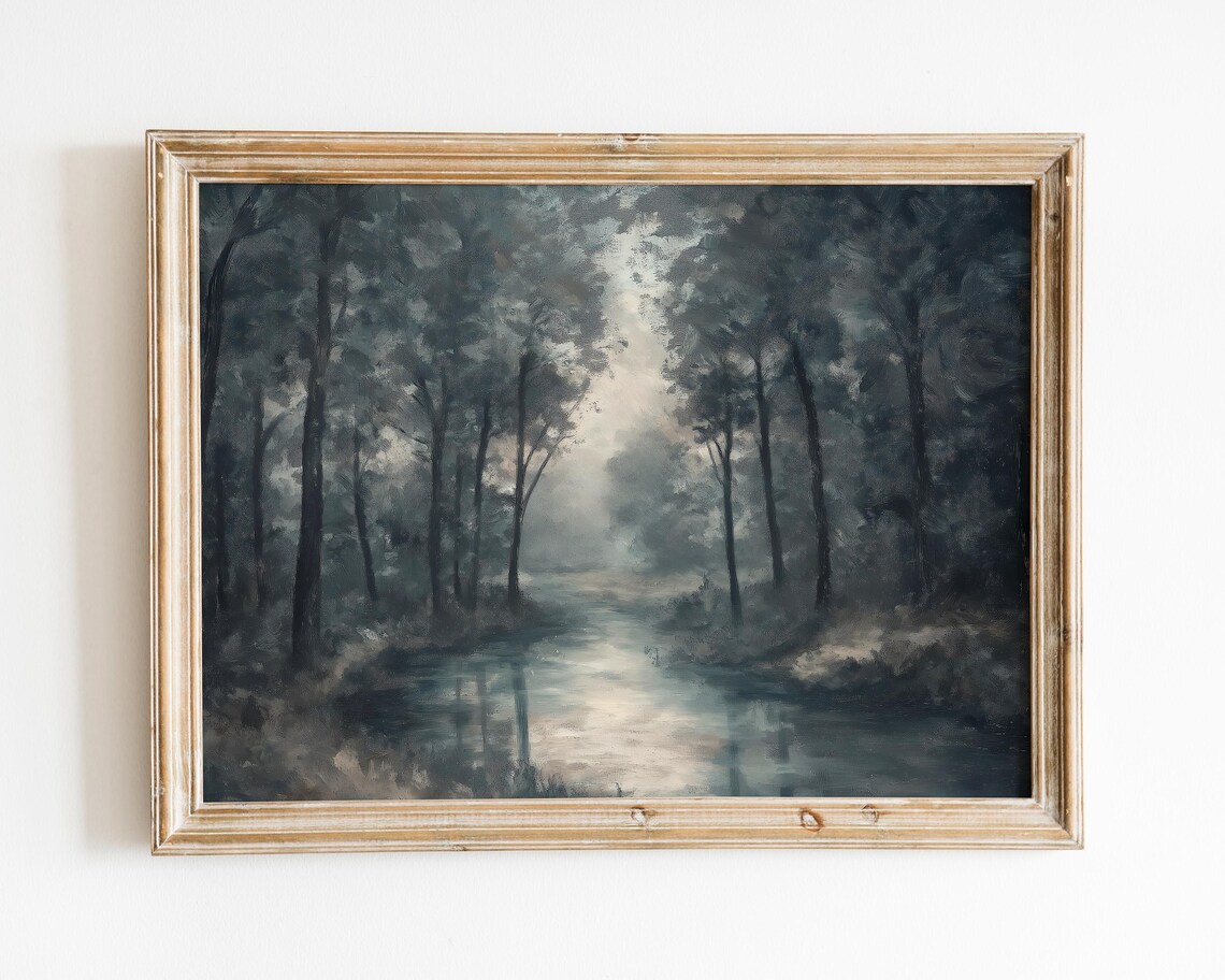 Antique Moody Charcoal Tree Vintage Poster