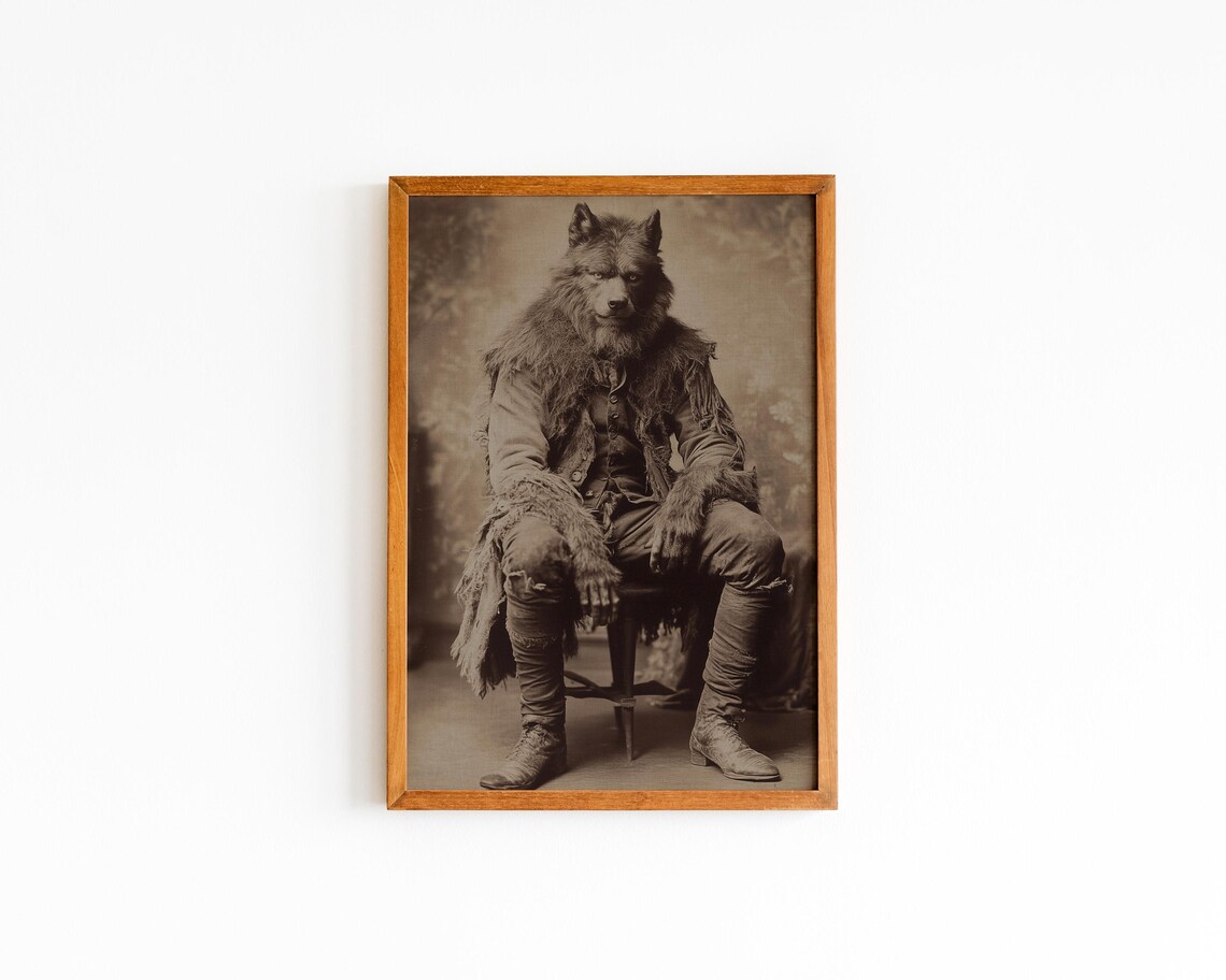 Werewolf Photograph, Dark Academia Gothic Art Print