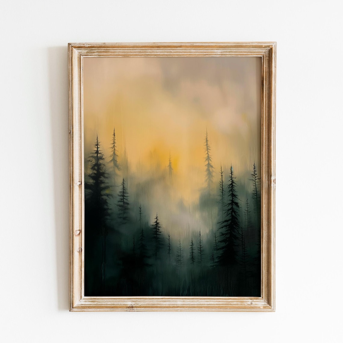 Antique Moody Forest Tree Vintage Art Print