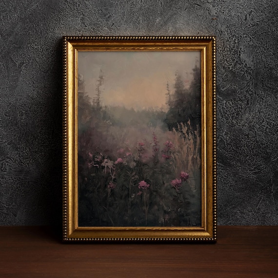 Dark Academia Botanical Forest Art Print