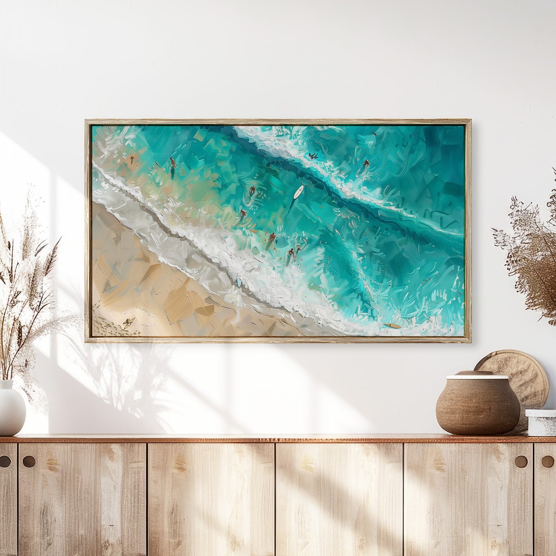Frame Tv Art Summer Art Surf And Tide Beach Textured Painting Frame Tv Tv0002 - Image 3