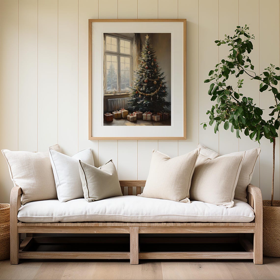 Christmas Tree By Window Gifts Morning Light Vintage Wall Art Poster - Image 4