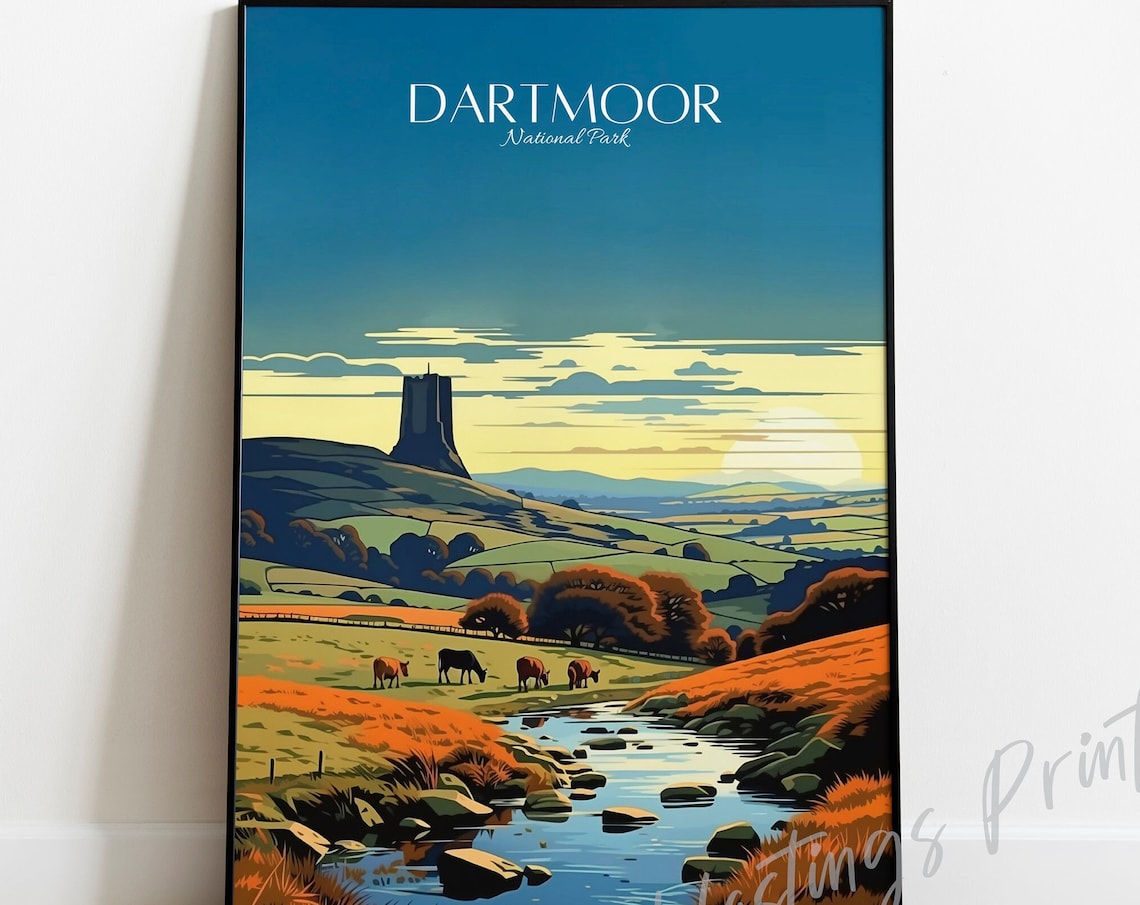 Dartmoor National Park Vintage Travel Poster