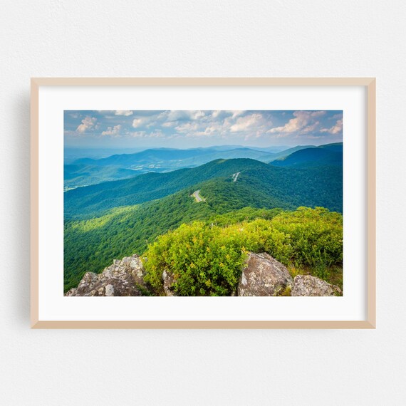 Blue Ridge Mountain Vista Poster - Rolling Green Hills Fine Art Photo