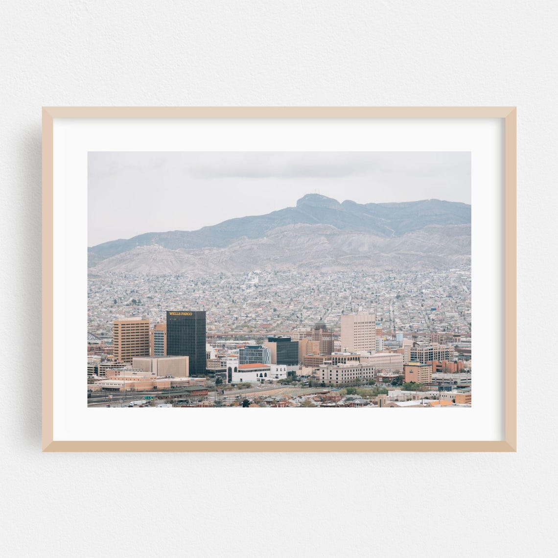 El Paso Texas Skyline Mountain View Cityscape Photo Art Poster