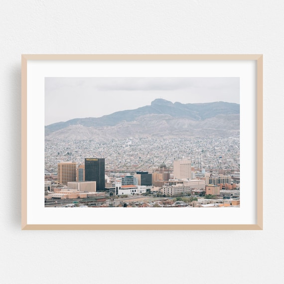 El Paso Texas Skyline Mountain View Cityscape Photo Art Poster