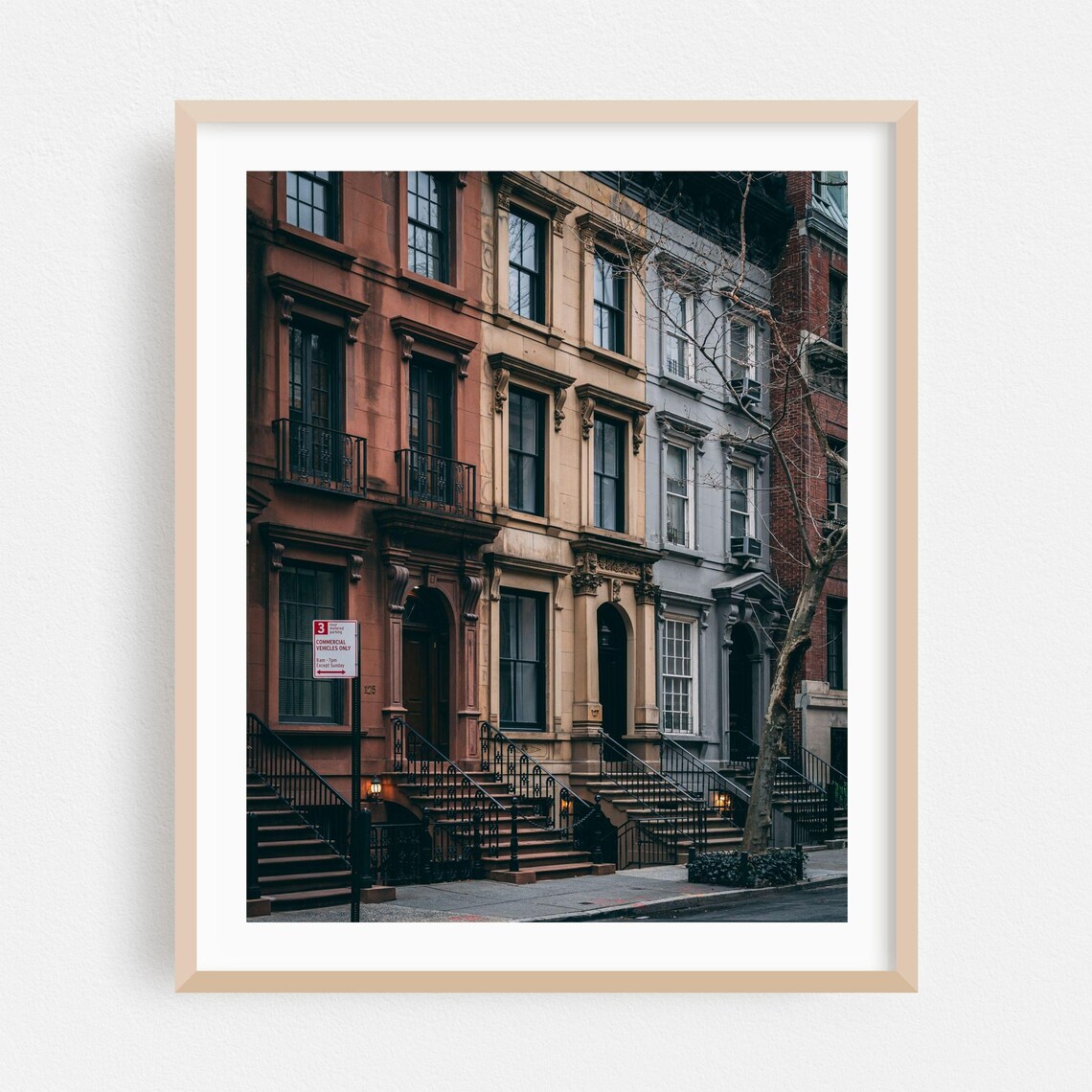 Manhattan Historic Brownstone Buildings Street Architecture Photo Poster