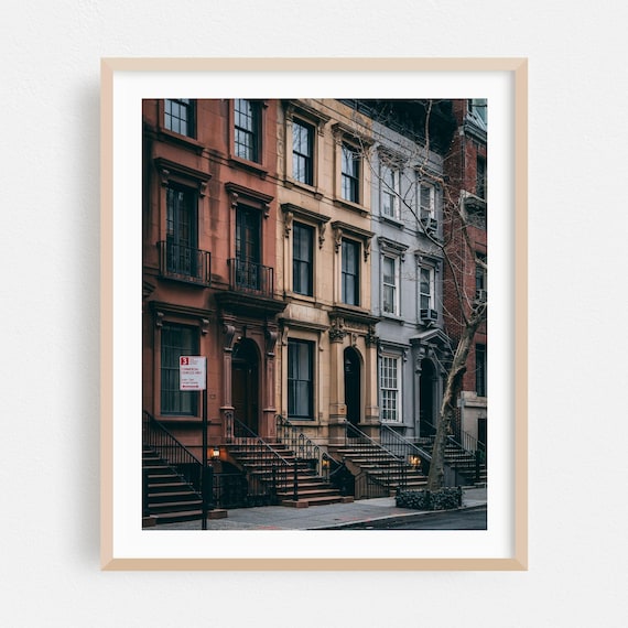 Manhattan Historic Brownstone Buildings Street Architecture Photo Poster