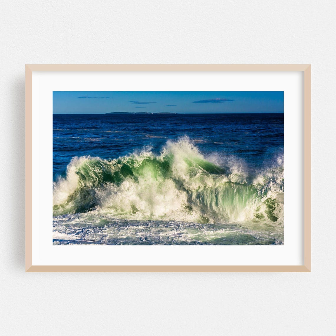 Crashing Ocean Wave Poster Dramatic Surf Sea Foam Coastal Decor Scene