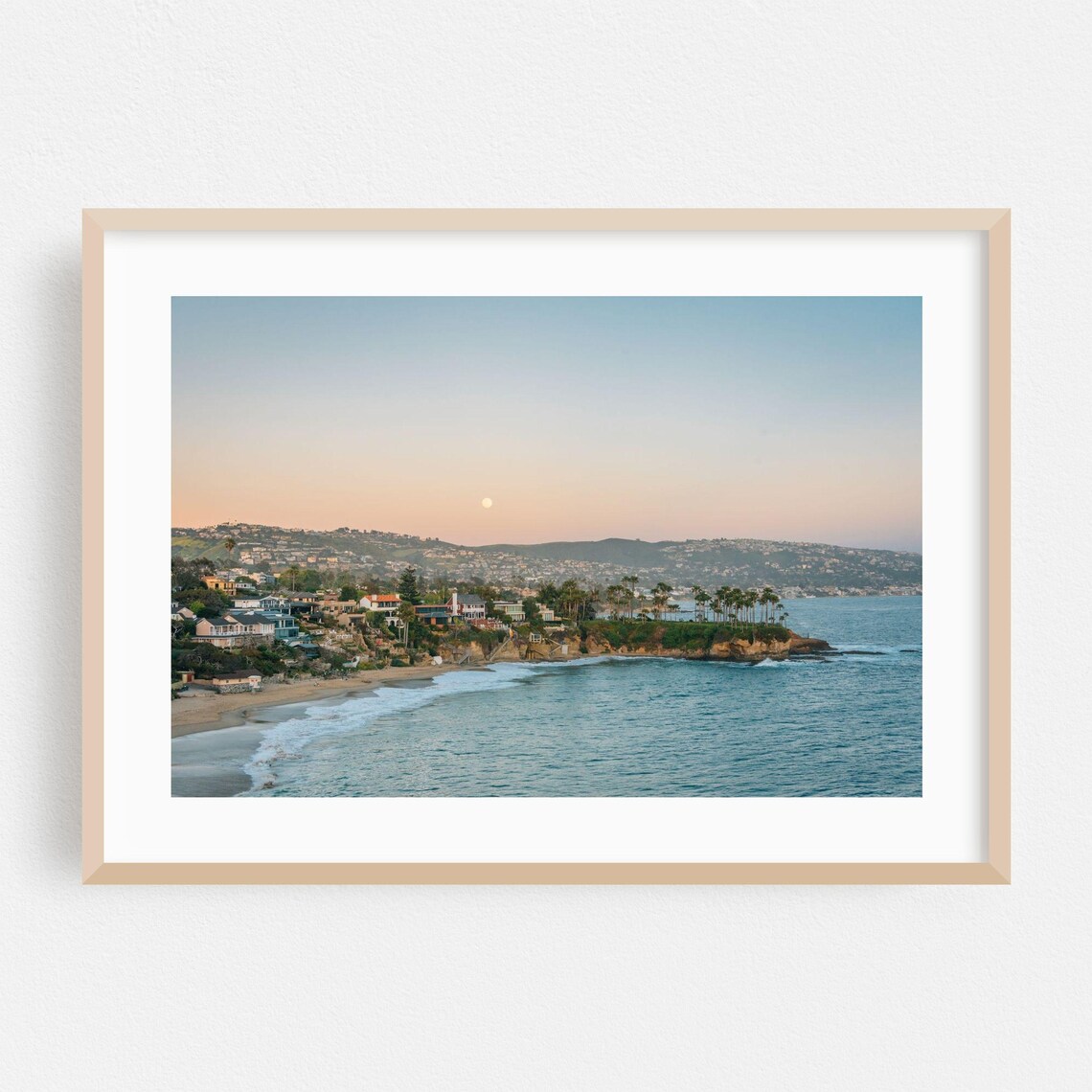 Laguna Beach Print Wall Art Coast Framed House Home Decor Ocean Poster Sunset Fine Palm Tree Landscape