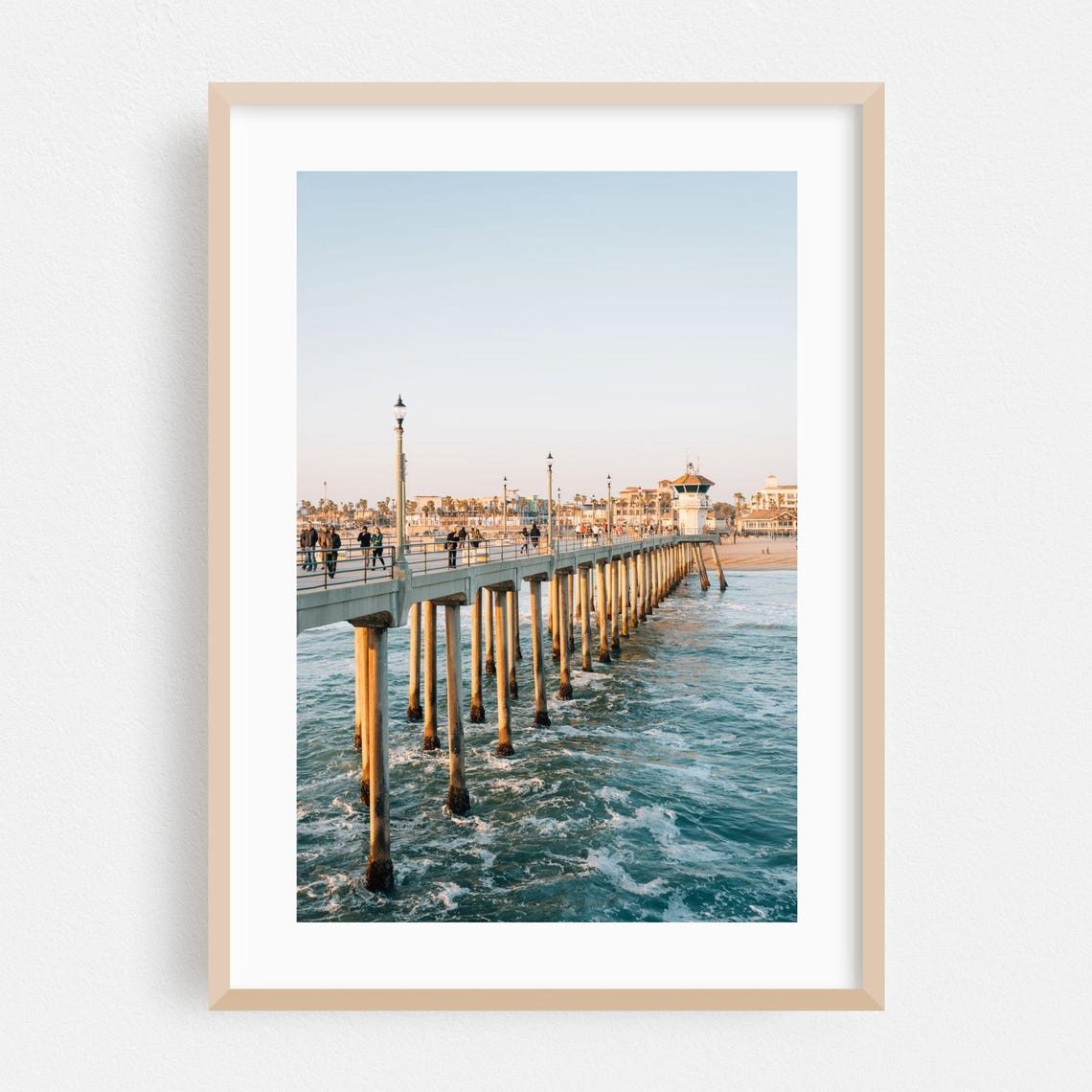 Huntington Beach Pier at Sunset Over the Pacific Ocean Poster