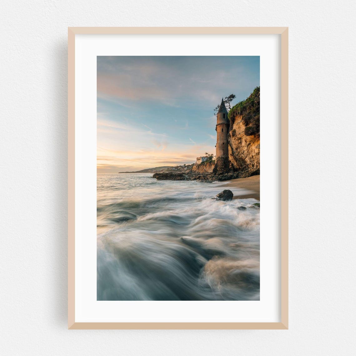 Laguna Beach Print Wall Art Coastal Framed Ocean Home Decor Sunset Poster Waves Fine Landscape Lighthouse
