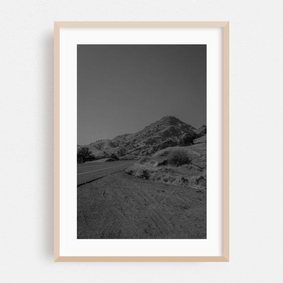 Black And White Print Desert Wall Art Landscape Framed Mountain Home Decor Nature Poster Minimalist Fine Scenic Photography