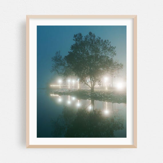 Havre De Grace Print Maryland Wall Art Night Sky Framed Landscape Home Decor Foggy Poster Scenic Fine Winter Photography