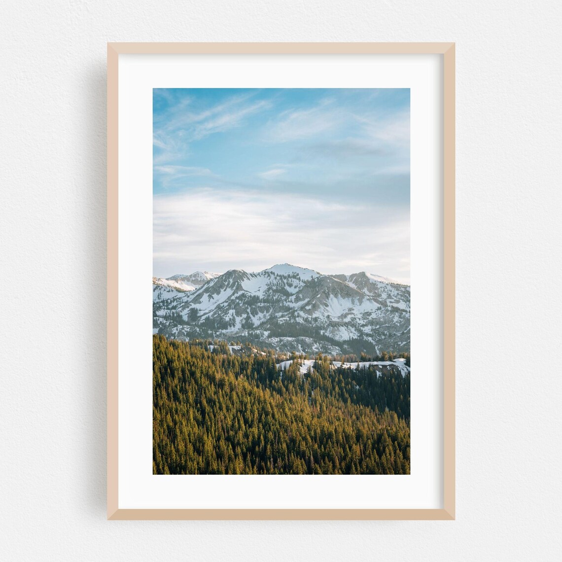 Snowy Park City Peaks Above Pine Forest Mountain Photo Poster