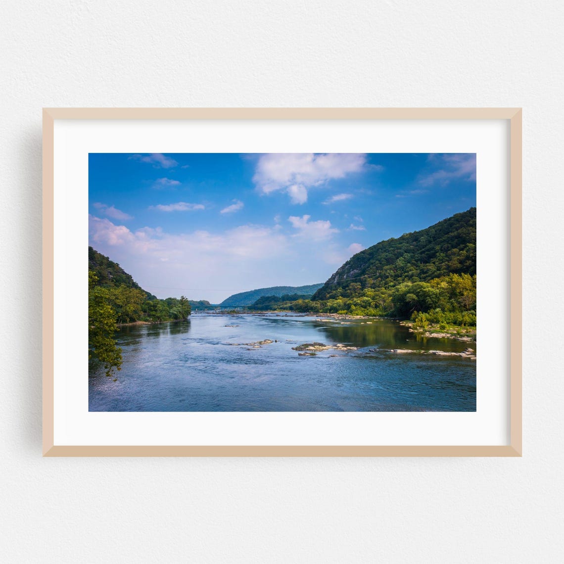 Harpers Ferry West Virginia Summer River Valley Landscape Wall Art