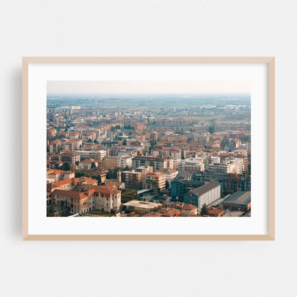Bergamo Lombardy Terracotta Rooftop Panorama City Photo Poster