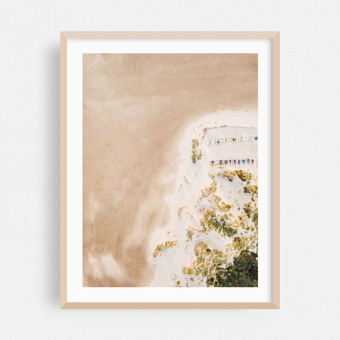 Ijmuiden Netherlands Beach Aerial Pastel Dunes Minimalist Photo Poster