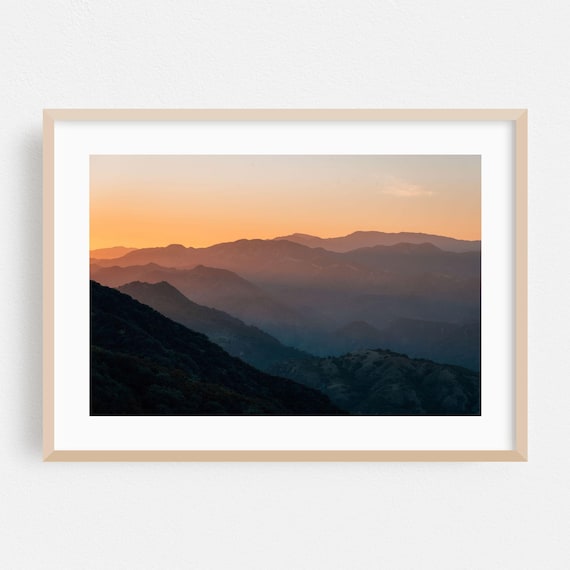 Santa Barbara Sunset Mountains Pastel Layered Ridges Photo Poster