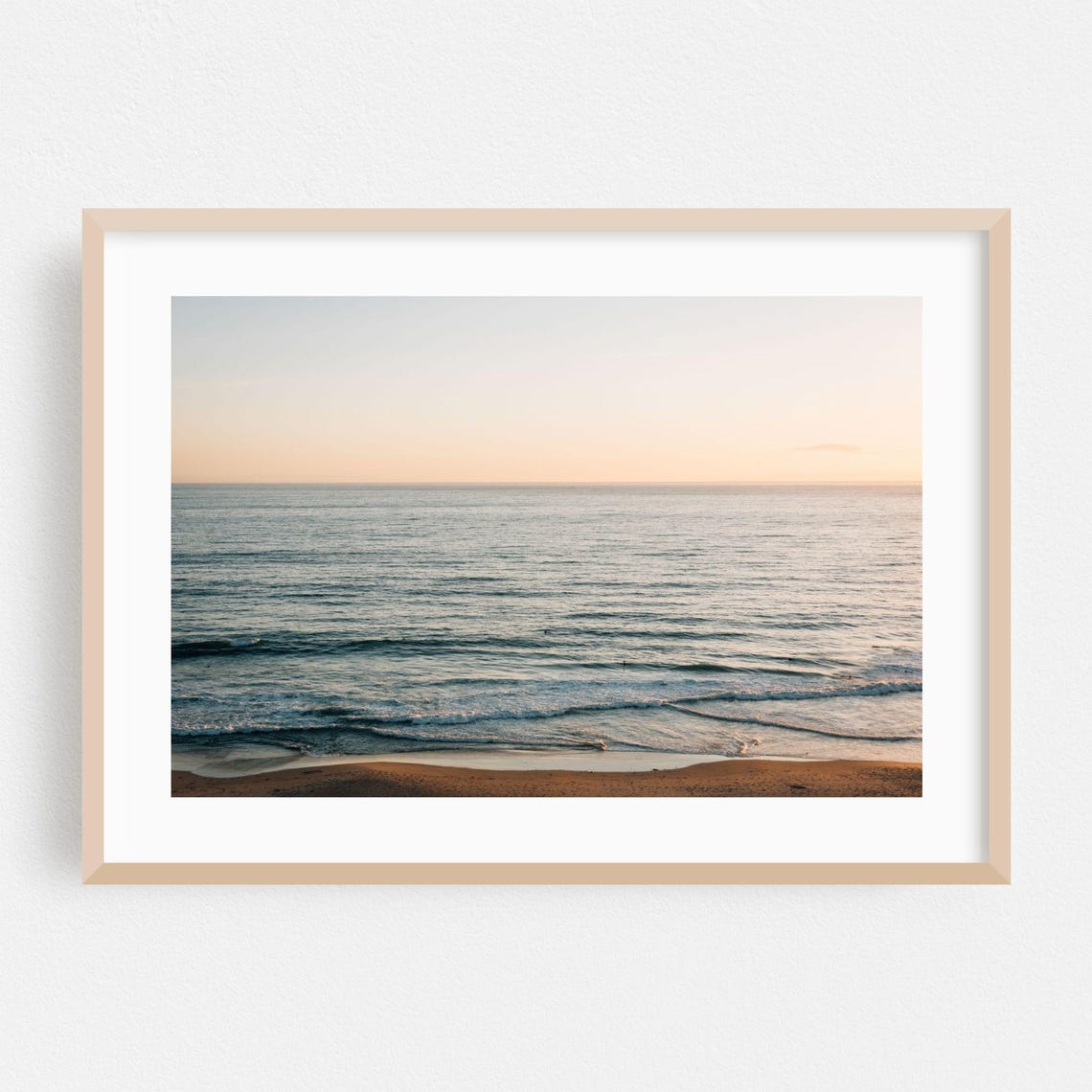 Dana Point Sunset Ocean Waves Minimalist Beach Photography Poster